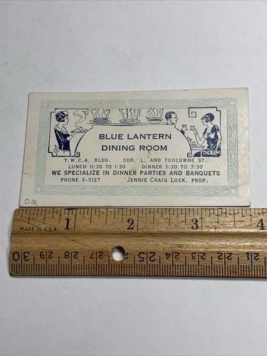 Ink Blotter MINIATURE Jennie Craig Luck Blue Lantern Restaurant Fresno Ca - Picture 3 of 7