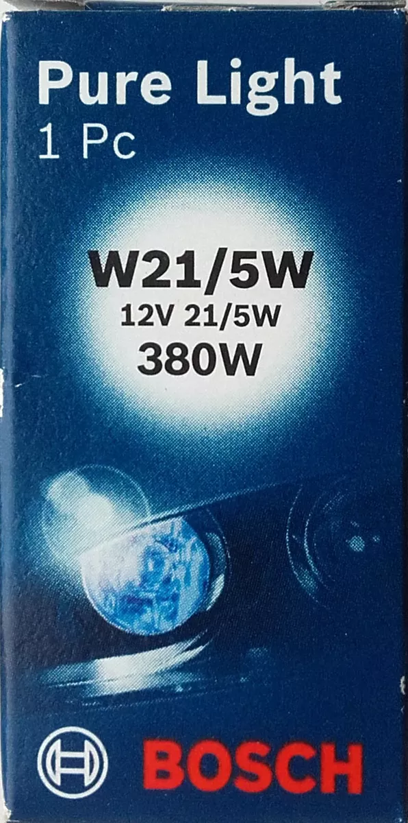 Bosch W21/5W Pure Light Fahrzeuglampen - 12 V 21/5 W W3x16q - 2 Stücke
