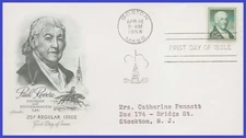 USA5 #1048 ADDR ARTMASTER FDC   Paul Revere
