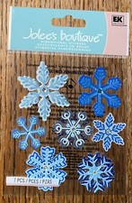 RARE Jolees SNOWFLAKES Flurry Blue Snow Flake Christmas Winter Scrapbook Sticker