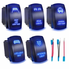 LED Light Rocker On-Off Switches For Polaris Ranger/ RZR 800/ 900/ 1000/ Turbo