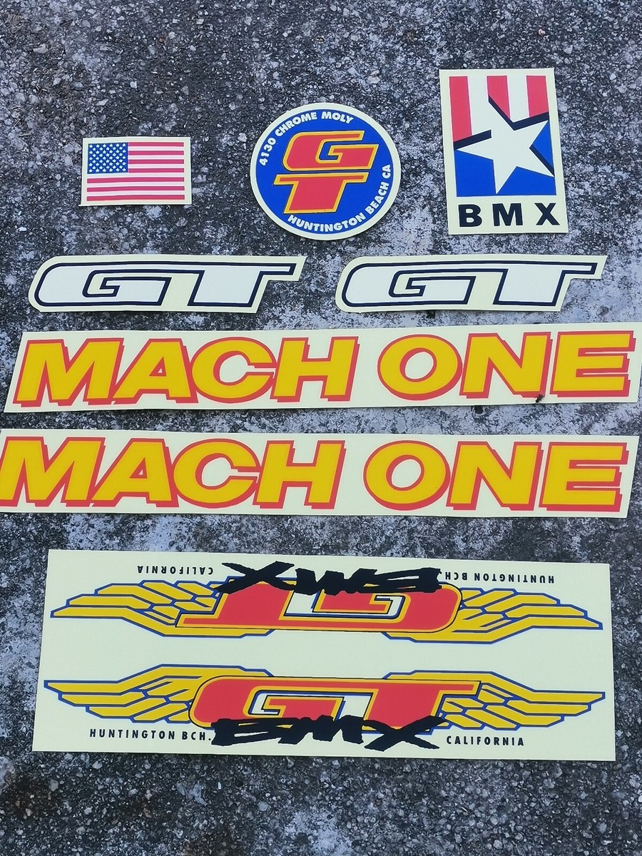 Old school bmx gt mach one decal sticker freestyle race