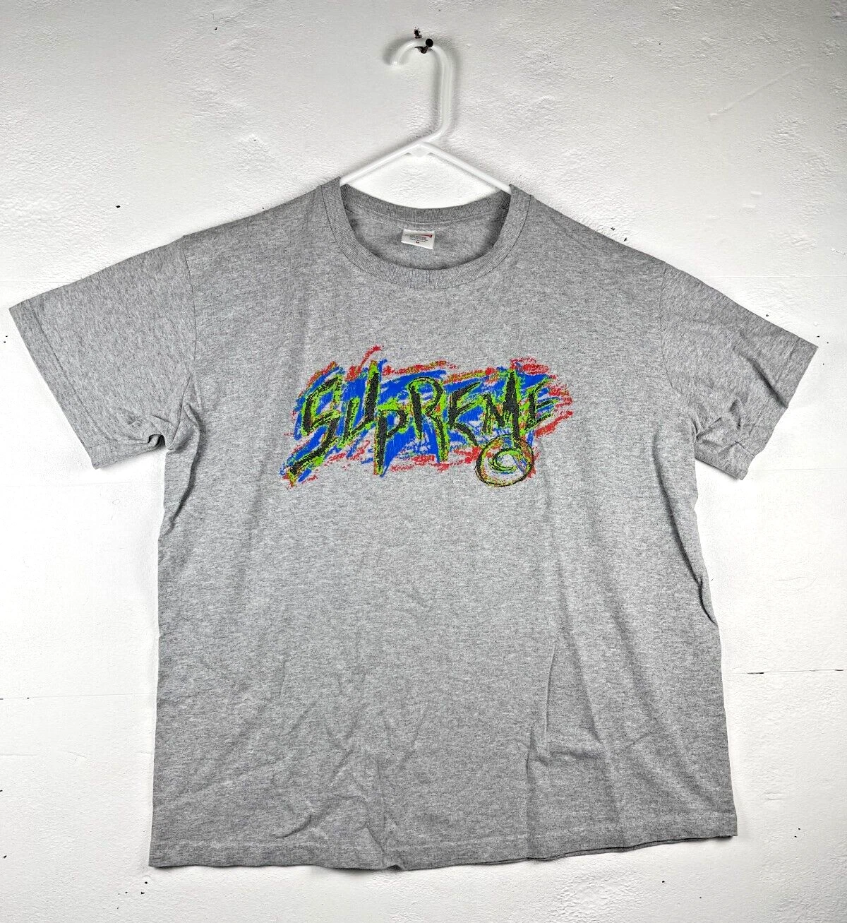 Taille M   T shirt logo Supreme Scratch gris bruyère automne/hiver 2020 FW20