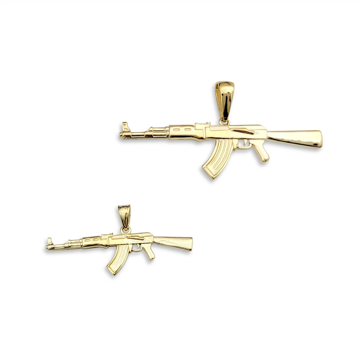 Solid 10K Yellow Gold AK 47 Pendant Real Gold Gun Pendant AK47 eBay