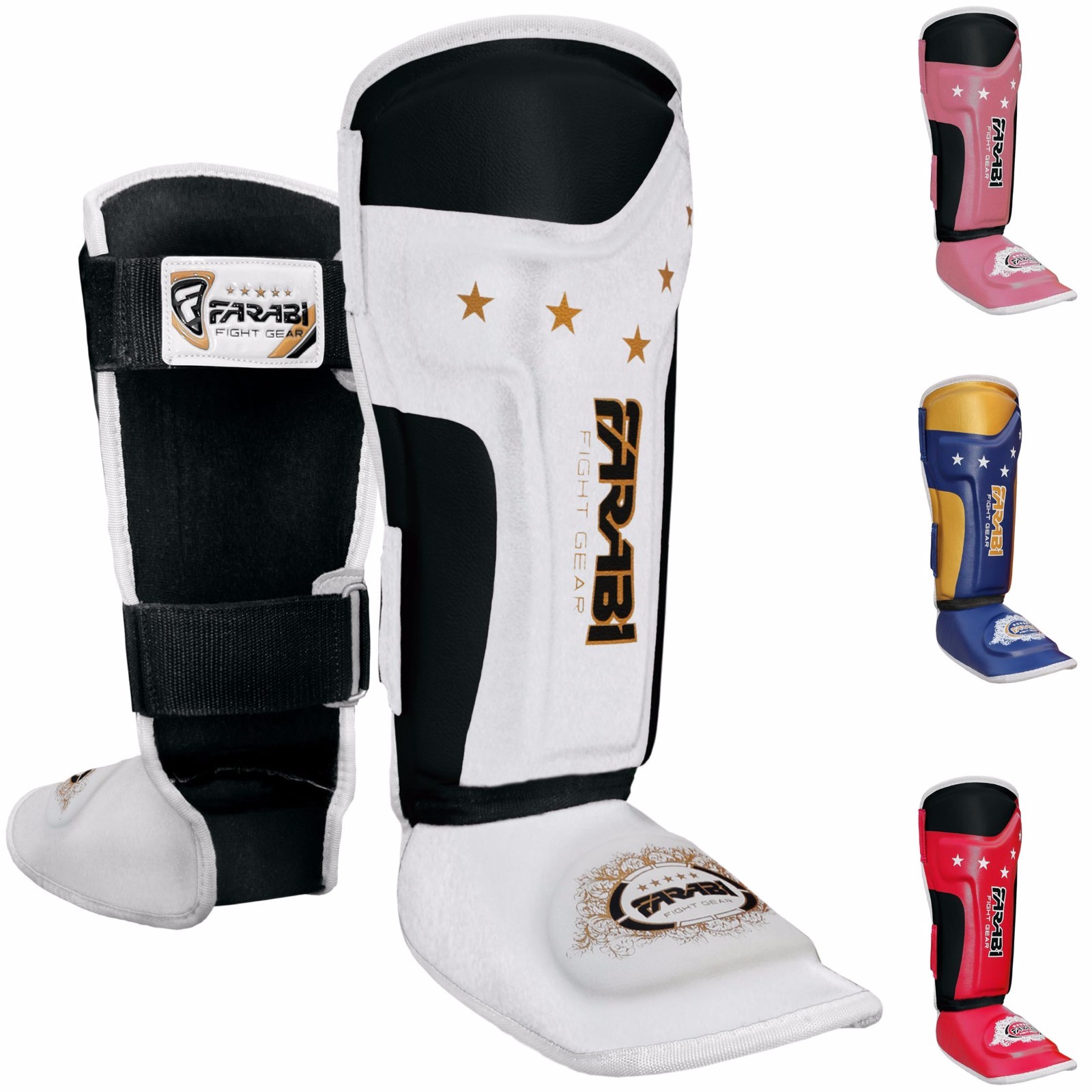Farabi T tech Kids junior shin pads instep training mma kick boxing