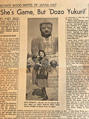 BEATRICE WOOD Article on Japan Visit  Jan. 6, 1966 VC Star-Free Press