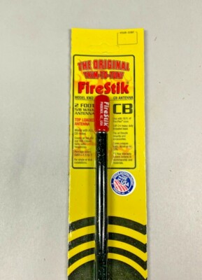 Firestik KW2 Black, KW-2 2 FT Fiberglass CB, Ham Antenna Trim-To-Tune 
