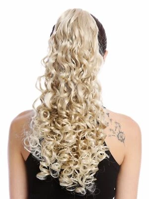 WIG ME UP Haarteil Queue de Cheval Long Volumineux Bouclé Blond Clair, 50 cm - Photo 1/3