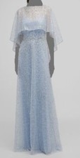 1190 Rickie Freeman by Teri Jon Women's Blue Beaded Tulle Lace Dress Size 6