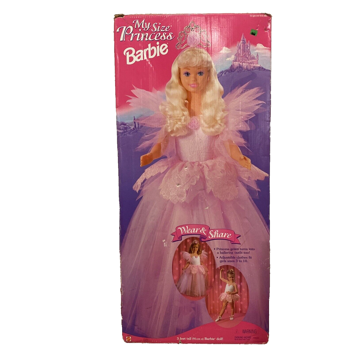 My Size Princess Barbie Life Size 3 Feet Tall Vintage 1992 Doll in