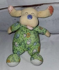Carters 2000 Prestige Toy Emu Namae Puppy Dog Green Animal Pajamas Rattle