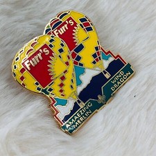 Furr's Amazing Merlin & Wind Dragon Hot Air Balloon Enamel Lapel Pin