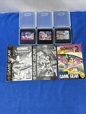 Sonic The Hedgehog Chaos Triple Trouble & 2 Sega Game Gear w Manuals Cases