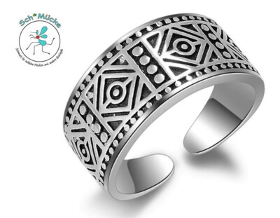 Ring Fingerring versilbert Antike-Art stilvoll Retro Glücksbringer Geschenkidee