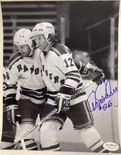 Dave Maloney Signed Photo 8x10 Hockey NY Rangers Autograph JSA Blue