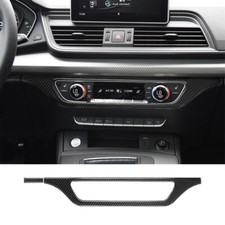 Carbon Fiber CD Console Panel Interior Sticker Trim For Audi Q5 SQ5 2018-2021