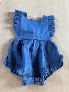 Vetement Barboteuse Bebe Fille Enfant A Volant Coton Pression Ton Jeans 24 Mois Ebay