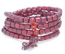 6X6MM RED BARREL DRUM SANDALWOOD LOOSE BEADS 25"