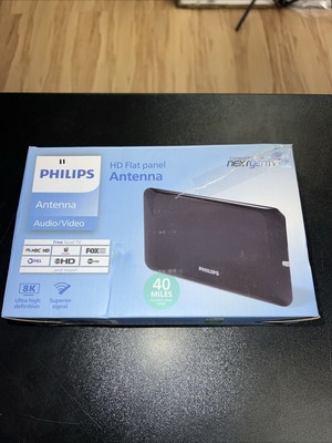 Philips HD Flat Panel Antenna - 40 Mile Rating - NextGenTV Compatible, New