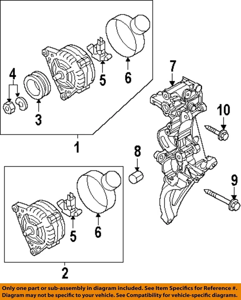 Used Alternator fits: 2007 Volkswagen Jetta 2.5L 140 amp Grade A Foto 3 de 4