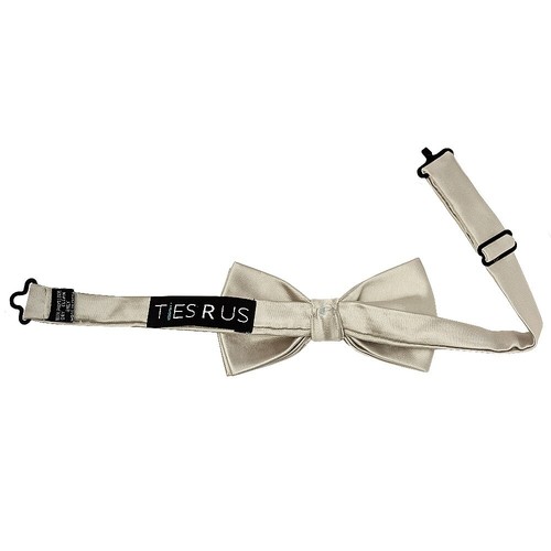 Pre Tied Plain Dusty Sage Satin Boys Bow Tie Age 8-11 Kids Wedding Dickie Bow - Picture 2 of 2