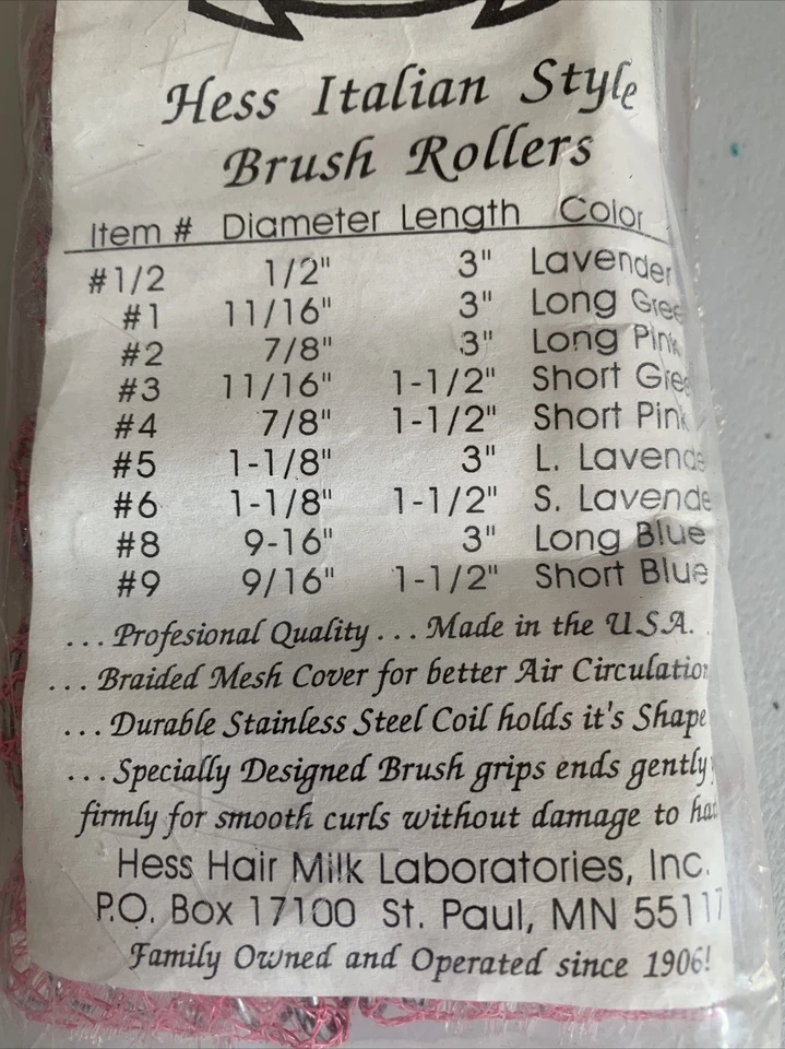 Juego de 12 rodillos de cerdas vintage estilo italiano Hess de 1 1/2" Foto 3 de 3