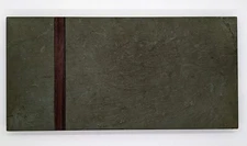 MODERNIST PATRICK KENNEDY VERMONT SLATE SUSHI CANDLE CHEESE PLATE W/ WOOD INLAY