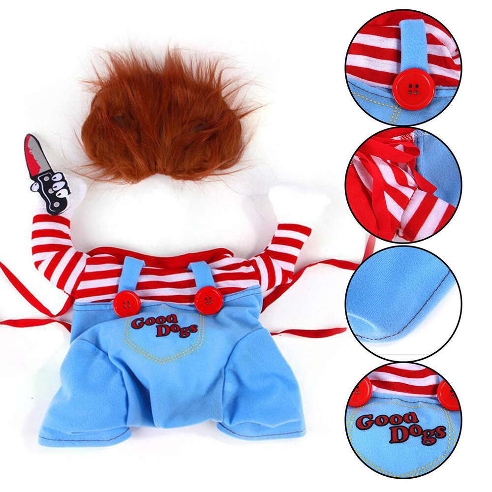 1x Pets Dogs Halloween Costume Party Chucky Cosplay Poppy Fancy