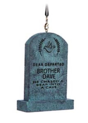 DISNEY 4'' FIGURAL ORNAMENT HAUNTED MANSION TOMBSTONE BROTHER DAVE CHRISTMAS SET