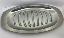 WMF Spargelplatte Grillplatte Servierplatte mit Rillen Cromargan Edelstahl