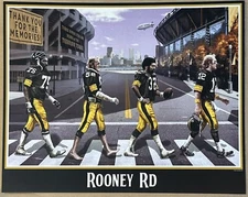 Pittsburgh Steelers Rooney Road 16x20 Litho Photo Greene Lambert Harris Bradshaw