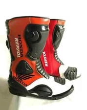 Honda Repsol Shoes Leather Riding Motorcycle Boots Motorbike Racing Bikers