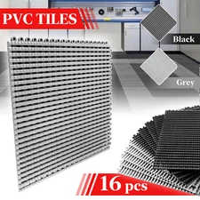 15.75''x15.75'' Interlocking Garage Floor Tiles 16Pcs Vented Water Drainage PVC