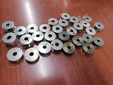 H5 Vintage Sewing Bobbin Lot Of 29 Solid metal - various widths