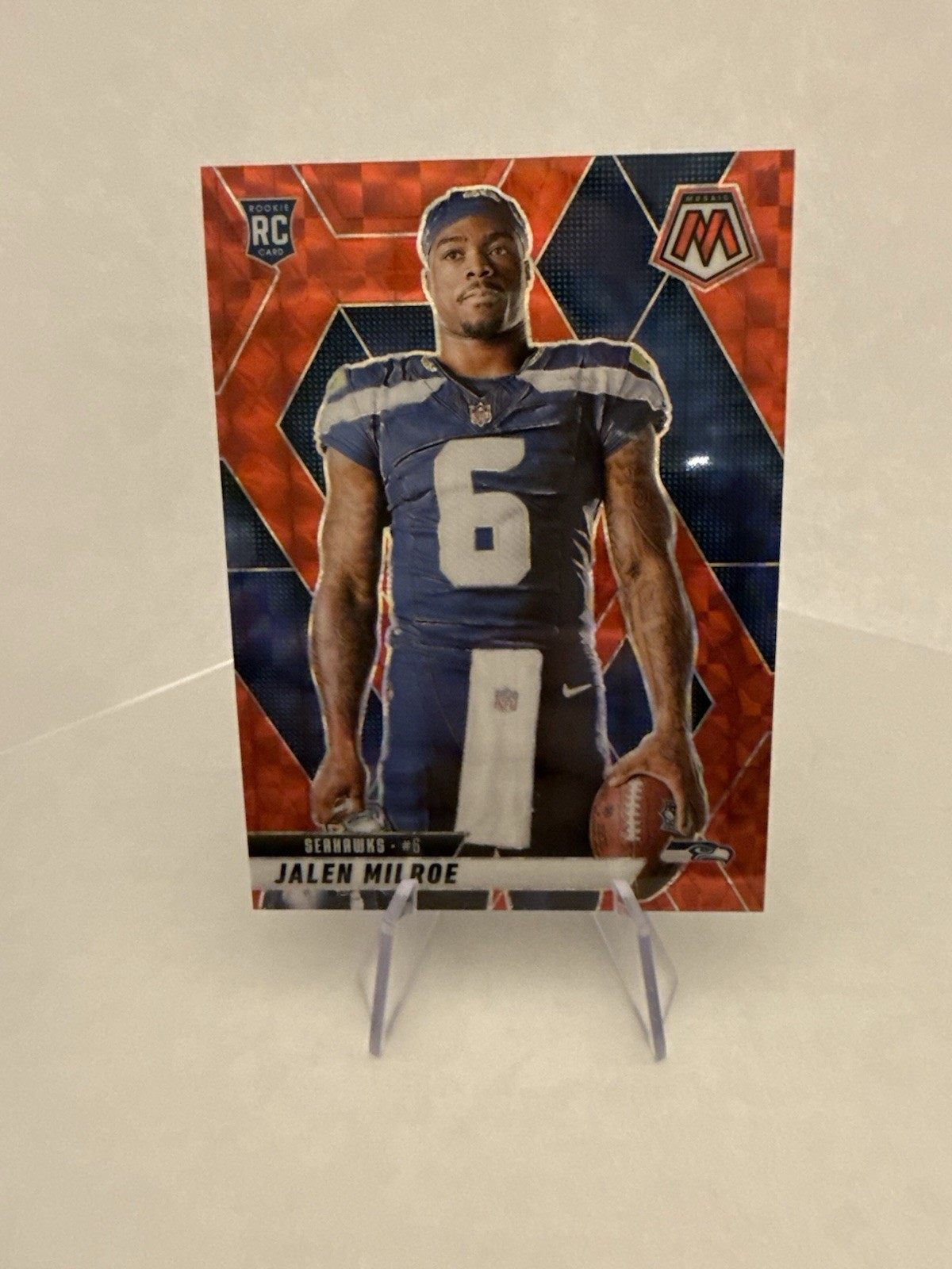 2025 Mosaic Jalen Milroe Rookie Variation RC Red Prizm #283 Seattle Seahawks