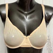 Aerie Smoothez 34DD Semi Sheer Mesh Marquisette Seamless Underwire Bra Beige