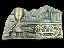 SF15106 VINTAGE 1970s  STEAM ENGINE TRAIN  RAILROAD BELT BUCKLE