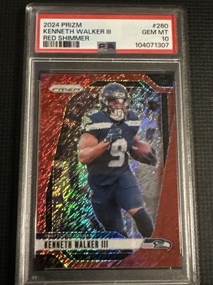 2024 Prizm KENNETH WALKER Red Shimmer #/35 PSA 10 GEM Chiefs Color Match POP 1