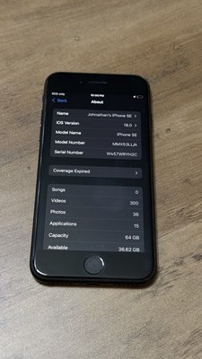 Apple iPhone SE (3rd Gen 2022) Unlocked Midnight Black Excellent Condition 64GB