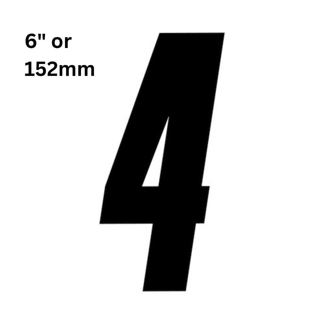 バッグ Beautiful condition 6 inch Tall Black Race Number 4 Racing Numbers Decals High Tack