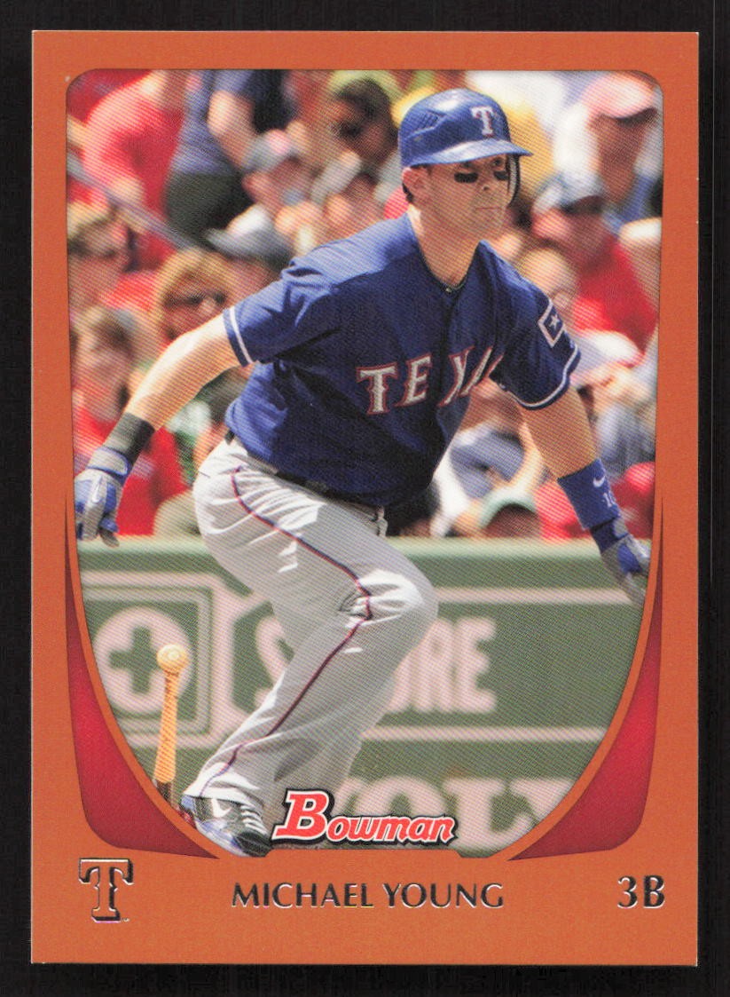 2011 Bowman Michael Young Orange #/250 #159 Card
