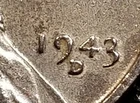 1943 D Mint ,D, Error Lincoln Steel Wheat Penny ##1