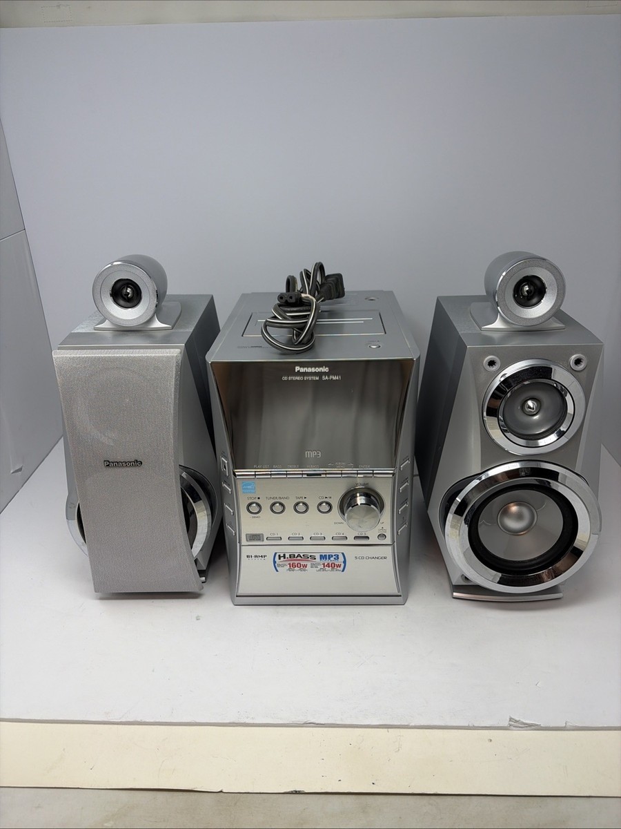Panasonic SA-PM41 5 CD Changer Sterio System Cassette Tape - Am/FM