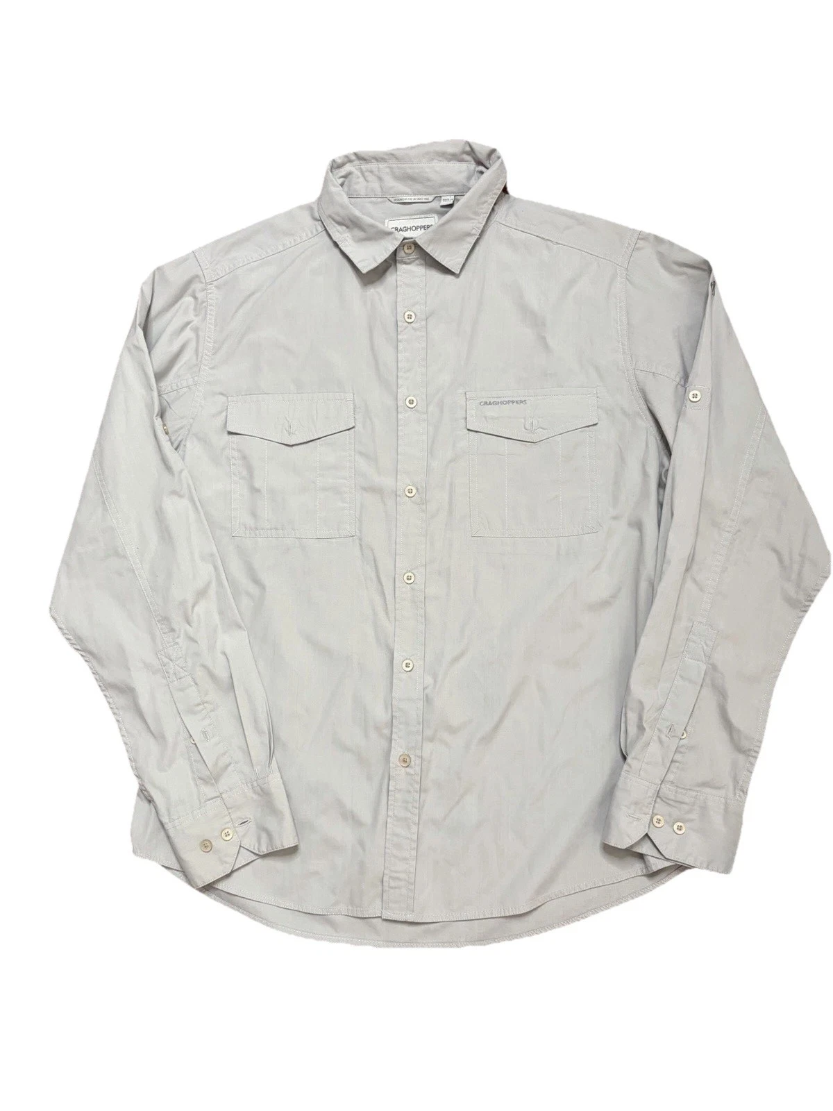 Craghoppers Men's Large Outdoor Hiking Shirt Solid Brown Lightweight Button Down
Opens in a new wind