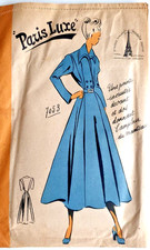 👉7053 Ancien PATRON PARIS LUXE VINTAGE FRENCH MANTEAU T44