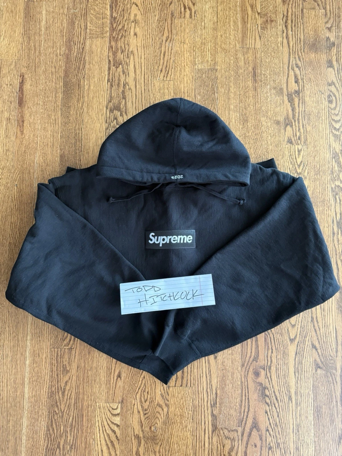 Sweat à capuche logo Supreme Box 2023 FW23 noir taille L