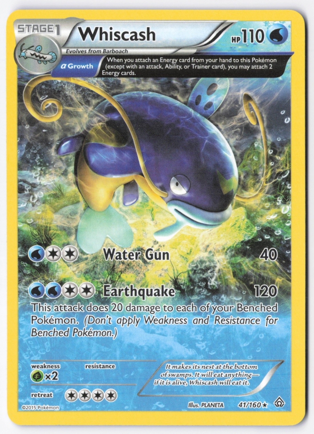 Whiscash (Alpha) Normal Rare XY - Primal Clash 41/160 NM