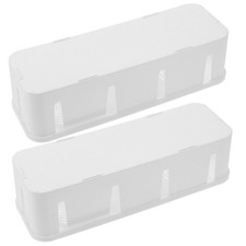 2 Pcs Wire Case Organizer Power Cord Storage Box Boxes Cable Hider