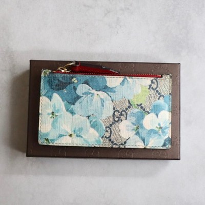 GUCCI GG Blooms Coin Card Holder Fragment Case Blue Red GG BLOOMS GG Supreme