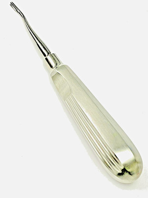Dental Elevator 77L, Serrated Tip, 3 mm wide
